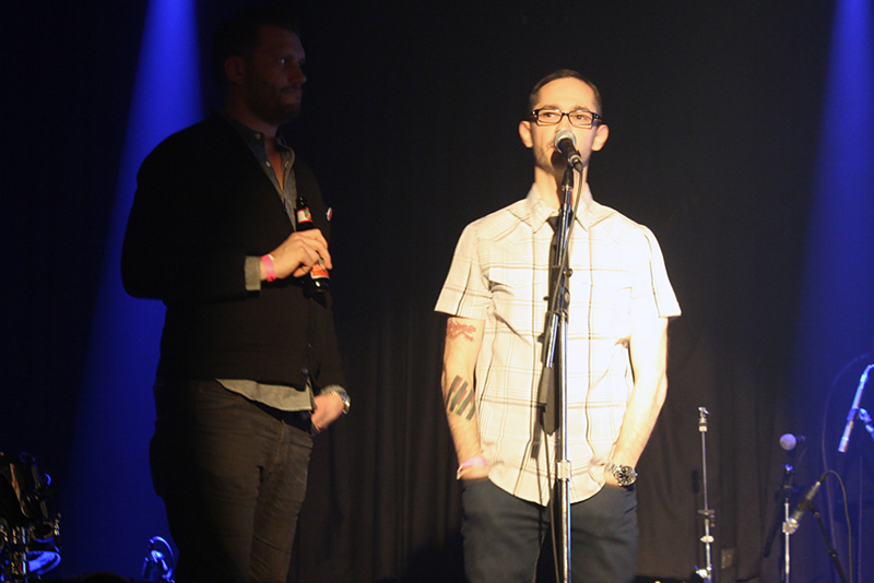 Justin Dauer on stage at SXSWChi Pregame, Double Door